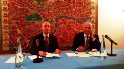 Philip Murphy and Vince Cable at Peter Lyon lecture.jpg